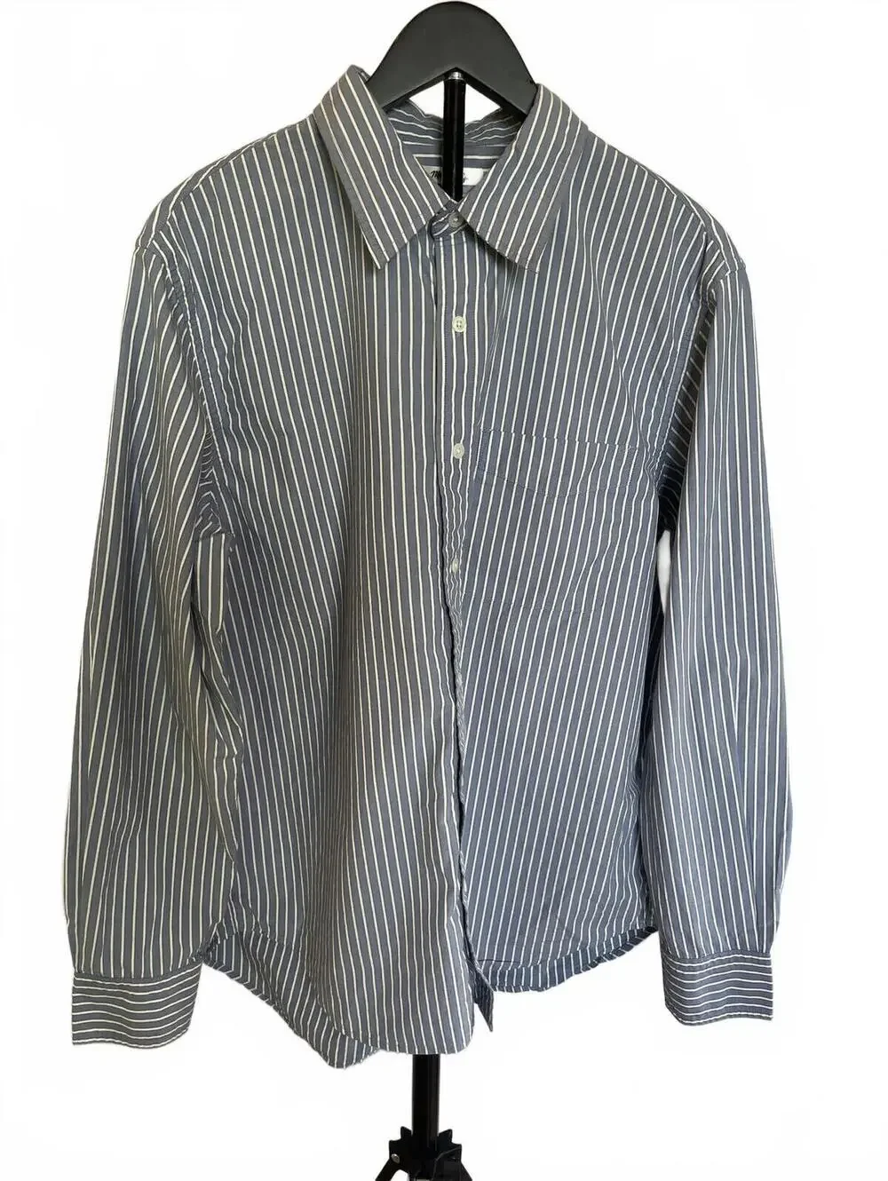 Madewell Men's Button-Up Shirt Blue White Stripe Medium NWT